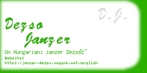 dezso janzer business card